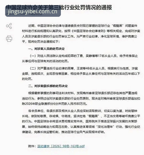易倍体育投注教程 足球行业整顿事件完整指南:如何在易倍体育平台解读第三批禁足名单背后的行业变革